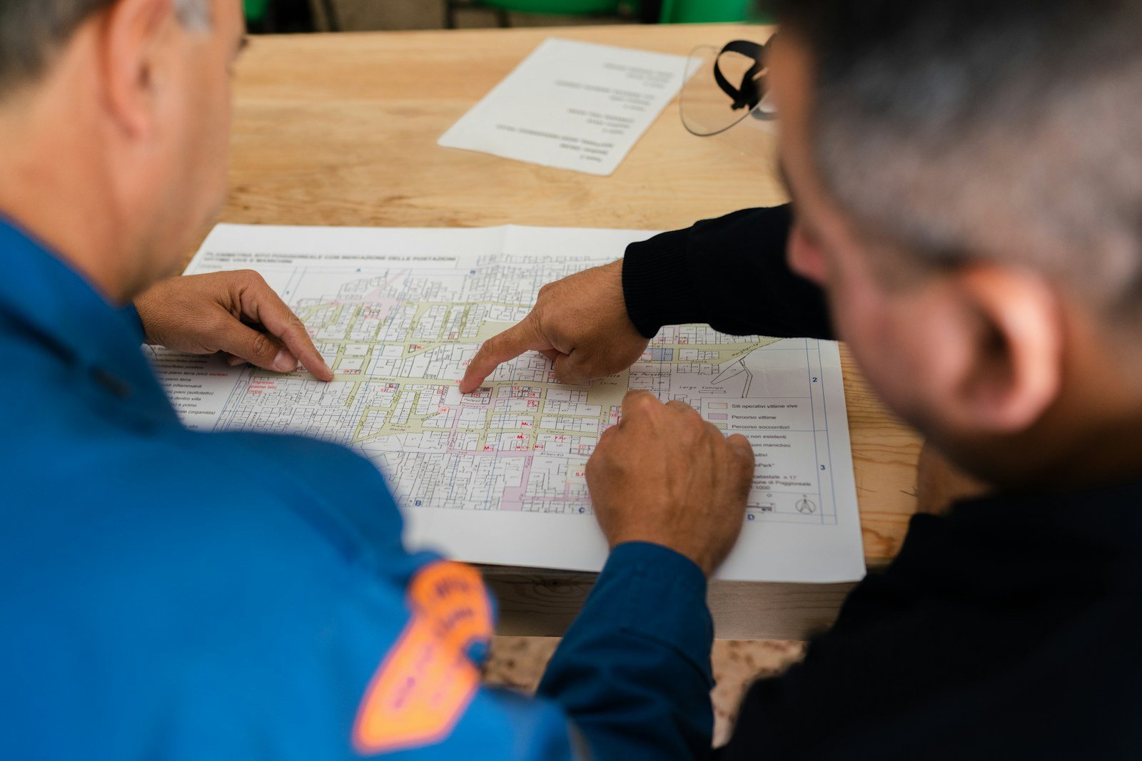 An engineering team reviews a technical design.