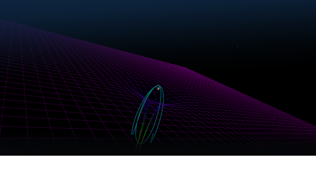 FreeFlyer mission visualization interface displaying spacecraft orbit analysis